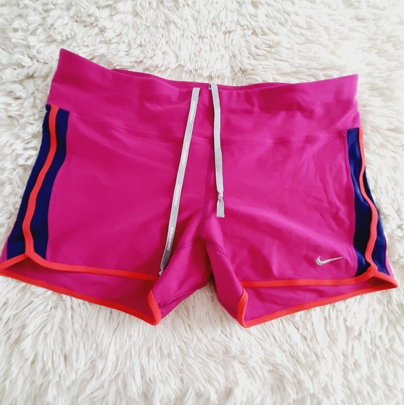 Nike Pants - Nike dri fit stretch pink drawstring shorts sz xl